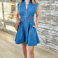 Georgia Denim Zip Mini Dress