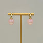 Pink Pearl Drop Earrings - Gold