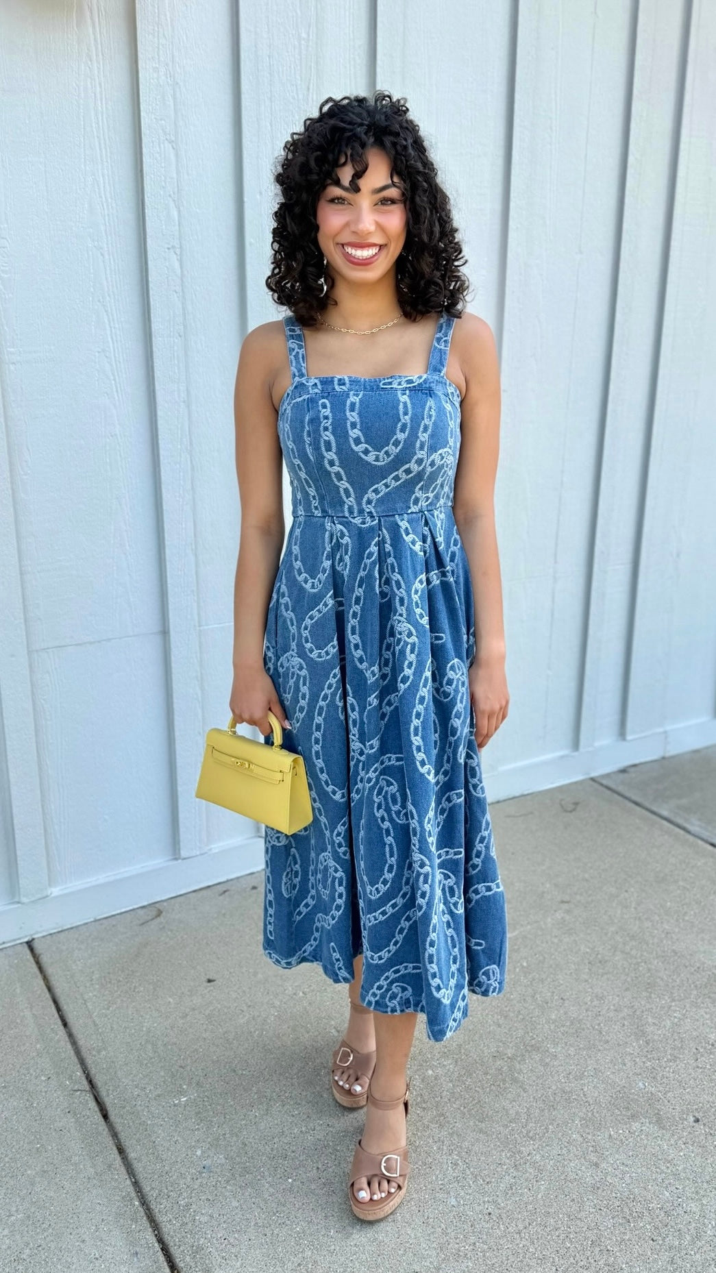 Jackie Chain Midi Dress - Denim