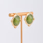 Olive Round Stone Earrings