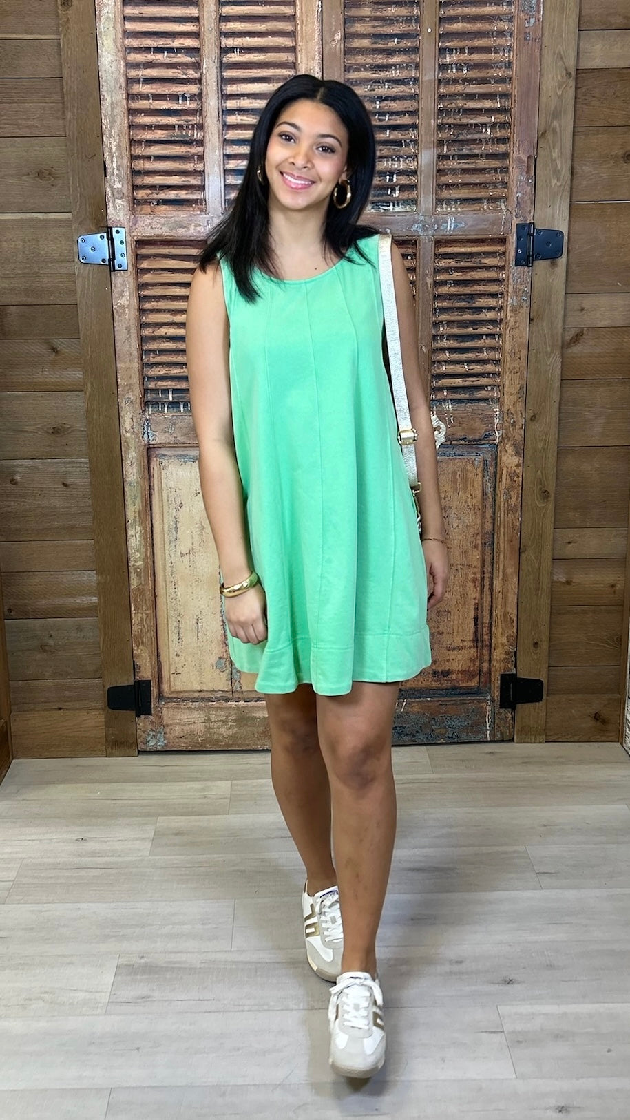 Kameron Sleeveless Dress - Apple Green