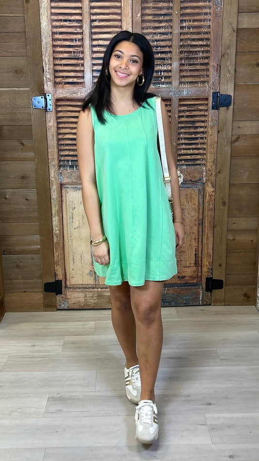 Kameron Sleeveless Dress - Apple Green