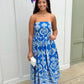 Lola Abstract Dress - Royal Blue