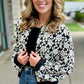 Embossed Rose Print Bomber Jacket