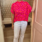 Cheetah Blouse - Pink and Red