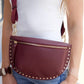 Fanny Pack With Studs - Burgundy