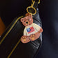 Hand-Painted Americana Teddy Bear Keychain