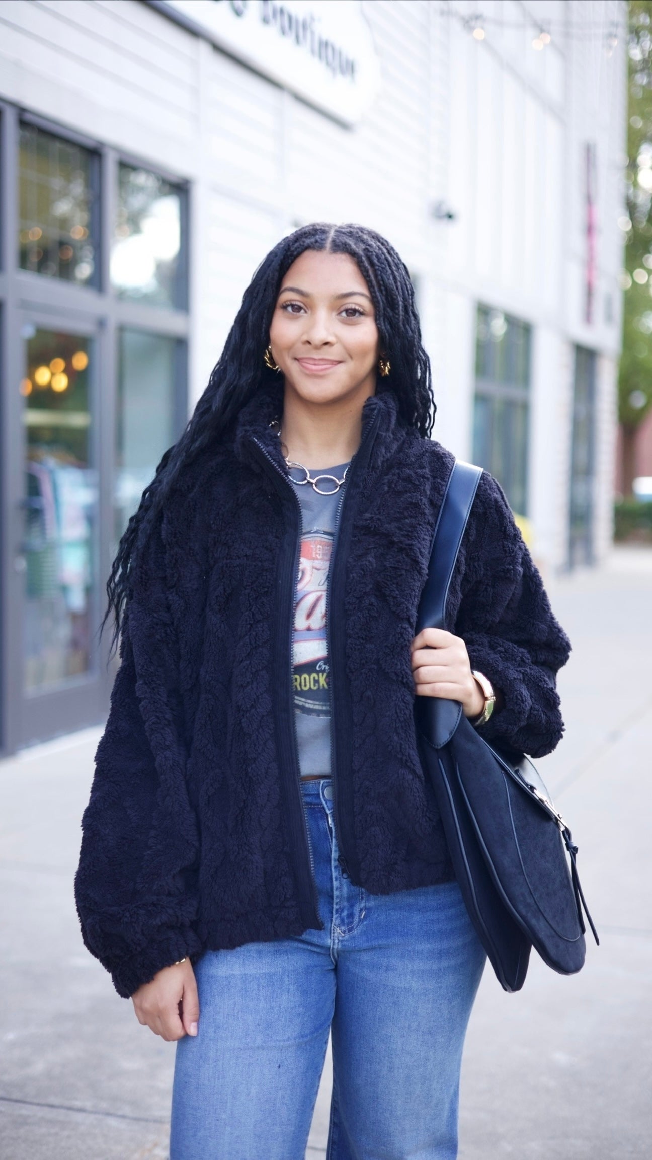 Mallory Fluffy Jacket - Black