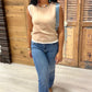 Elise Double Layered Knit Top - Taupe