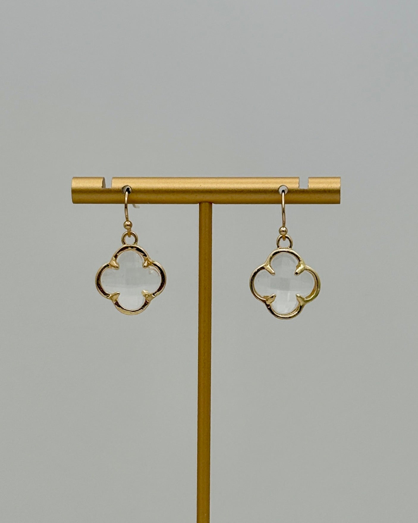 Clover Earrings - Clear