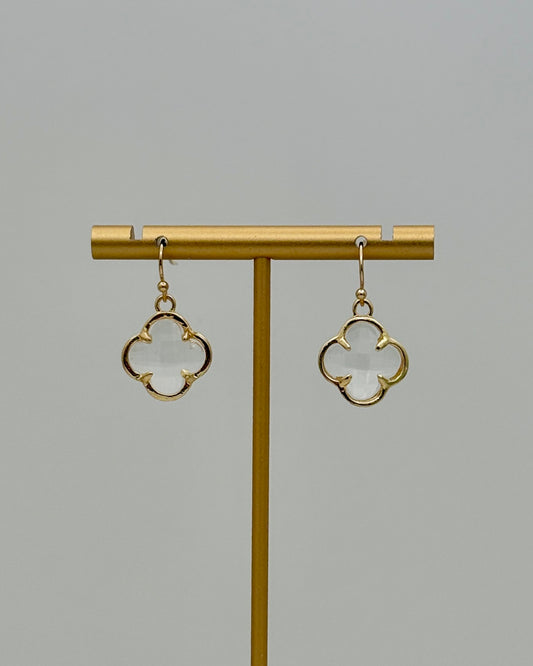 Clover Earrings - Clear
