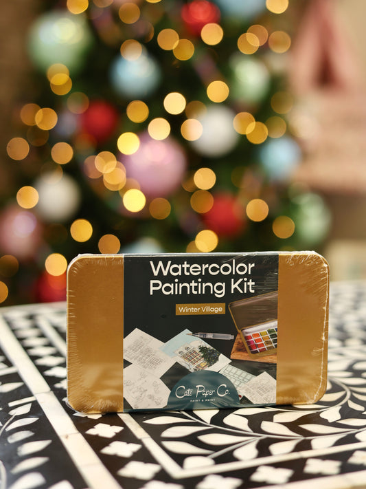 Winter Village Watercolor Painting Kit