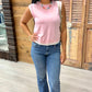 Elise Double Layered Knit Top - Pink