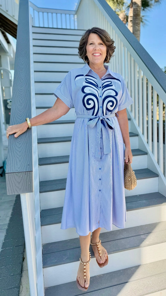 Rory Shirt Dress - Blue