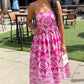 Lola Abstract Dress - Magenta