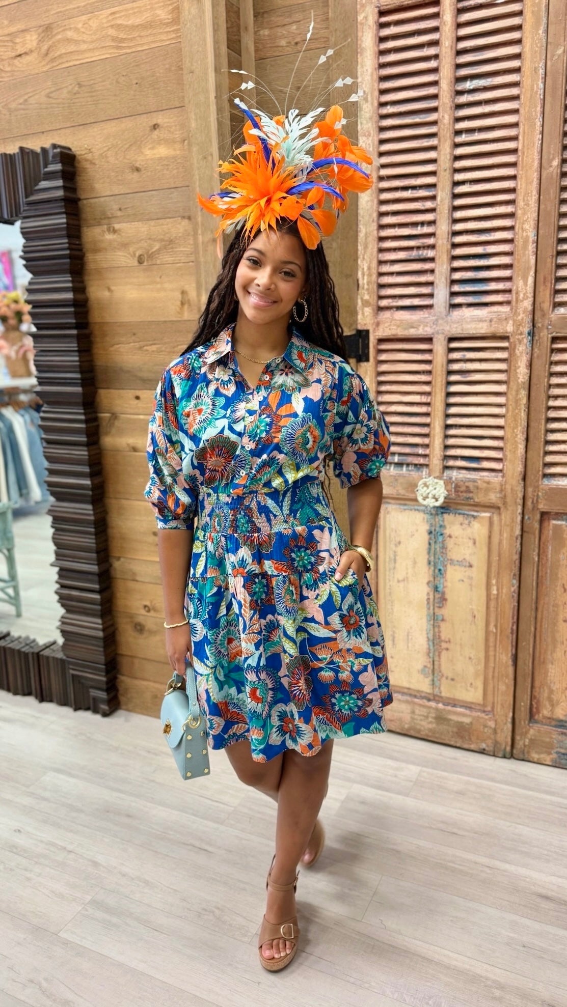 Uncle Frank Pintucked Dress - Blue