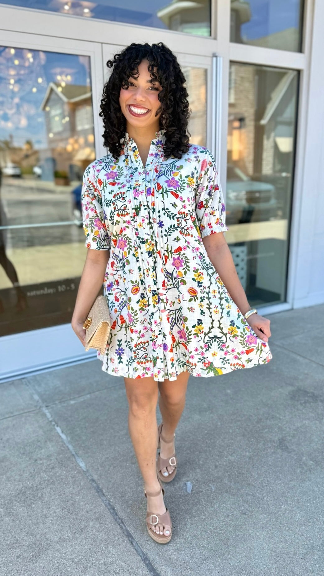Uncle Frank Pintucked Dress - Parrot