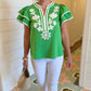 Addison Flutter Sleeve Top - Green