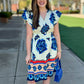 Arianna Geometric Floral Dress