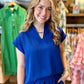 Ivy jane Funnel Collar Top - Royal