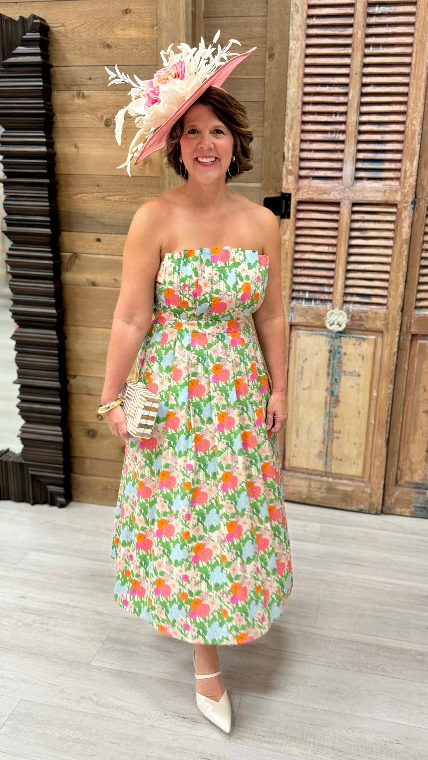 Marigold Strapless Scallop Dress