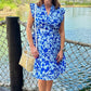 Kate Floral Smocked Back Waist Dress - Blue