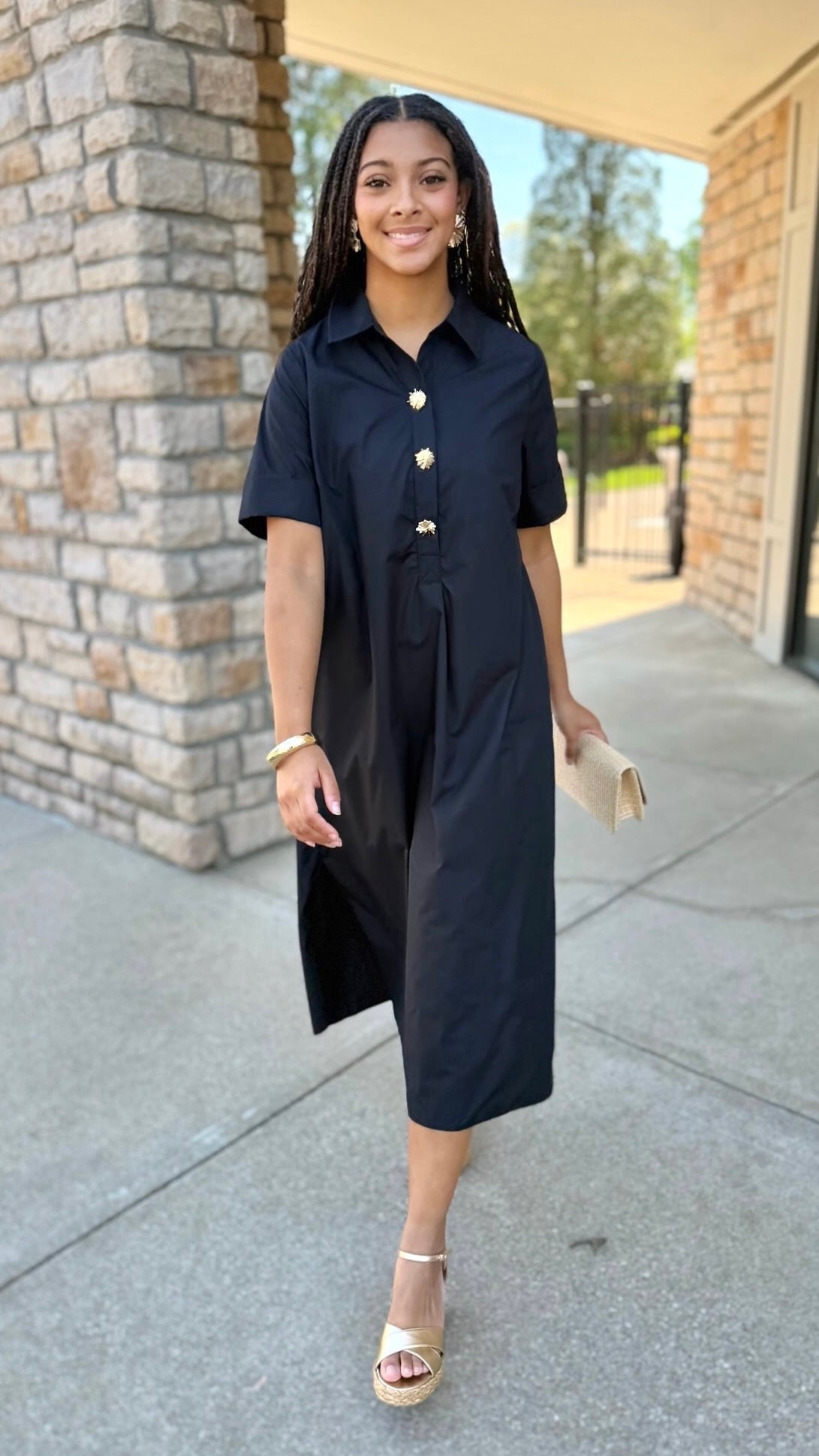 Makenna Midi Dress - Black