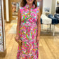 Tabi Midi Dress - Pink Multi