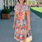 Jude Connally Libby Stained Glass Dress - Coral