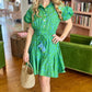 Uncle Frank Flounced Hem Shirt Dress - Green