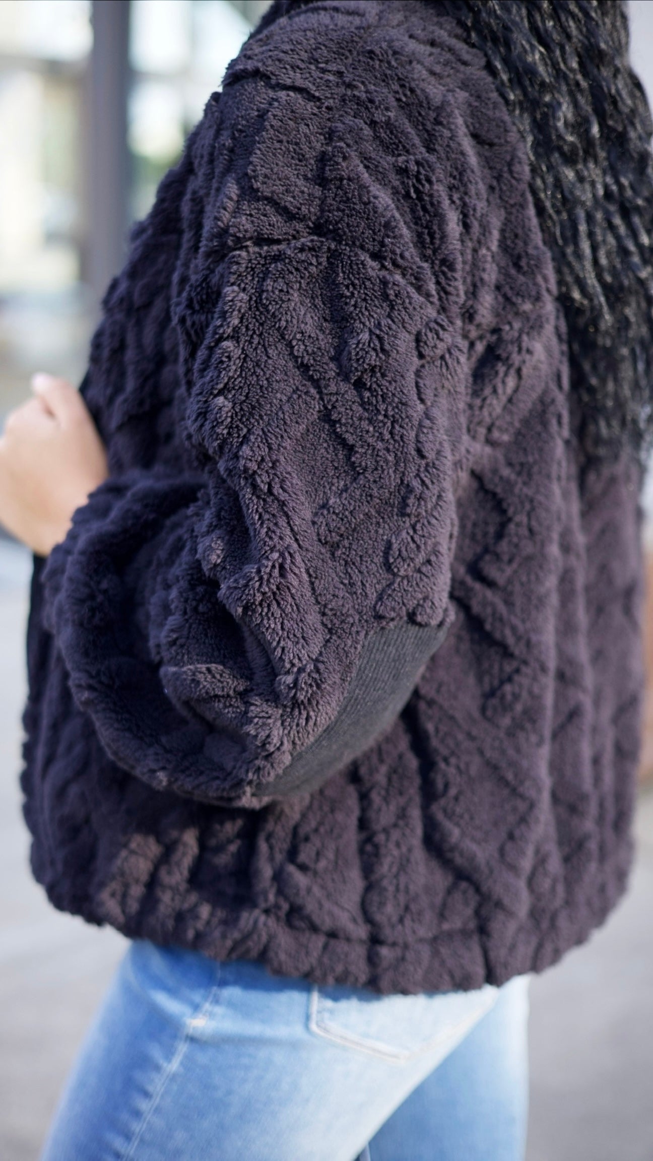 Mallory Fluffy Jacket - Black