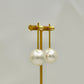 Large Pearl Post Drop Earrings