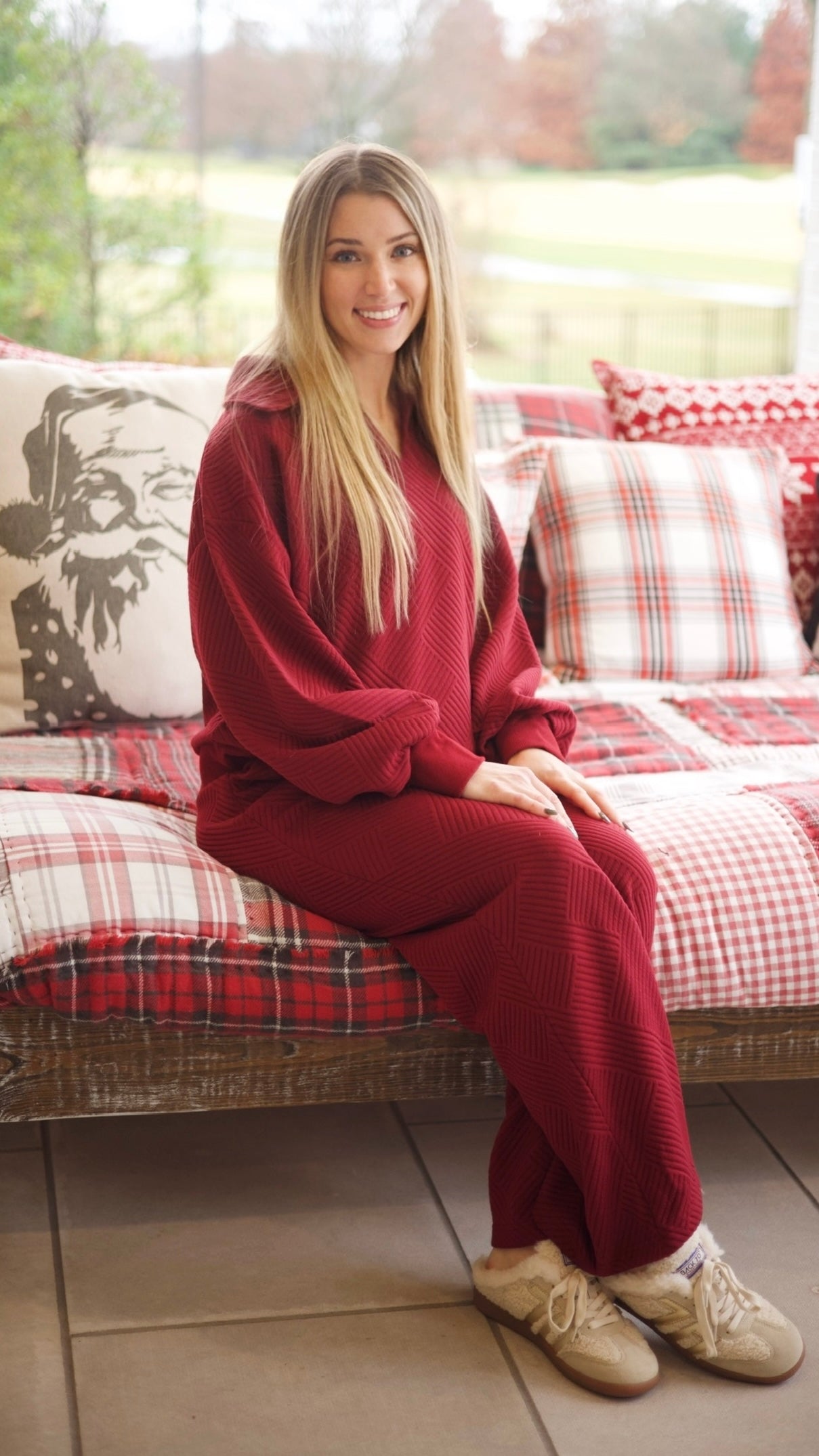 Layla Leisure Pants - Wine