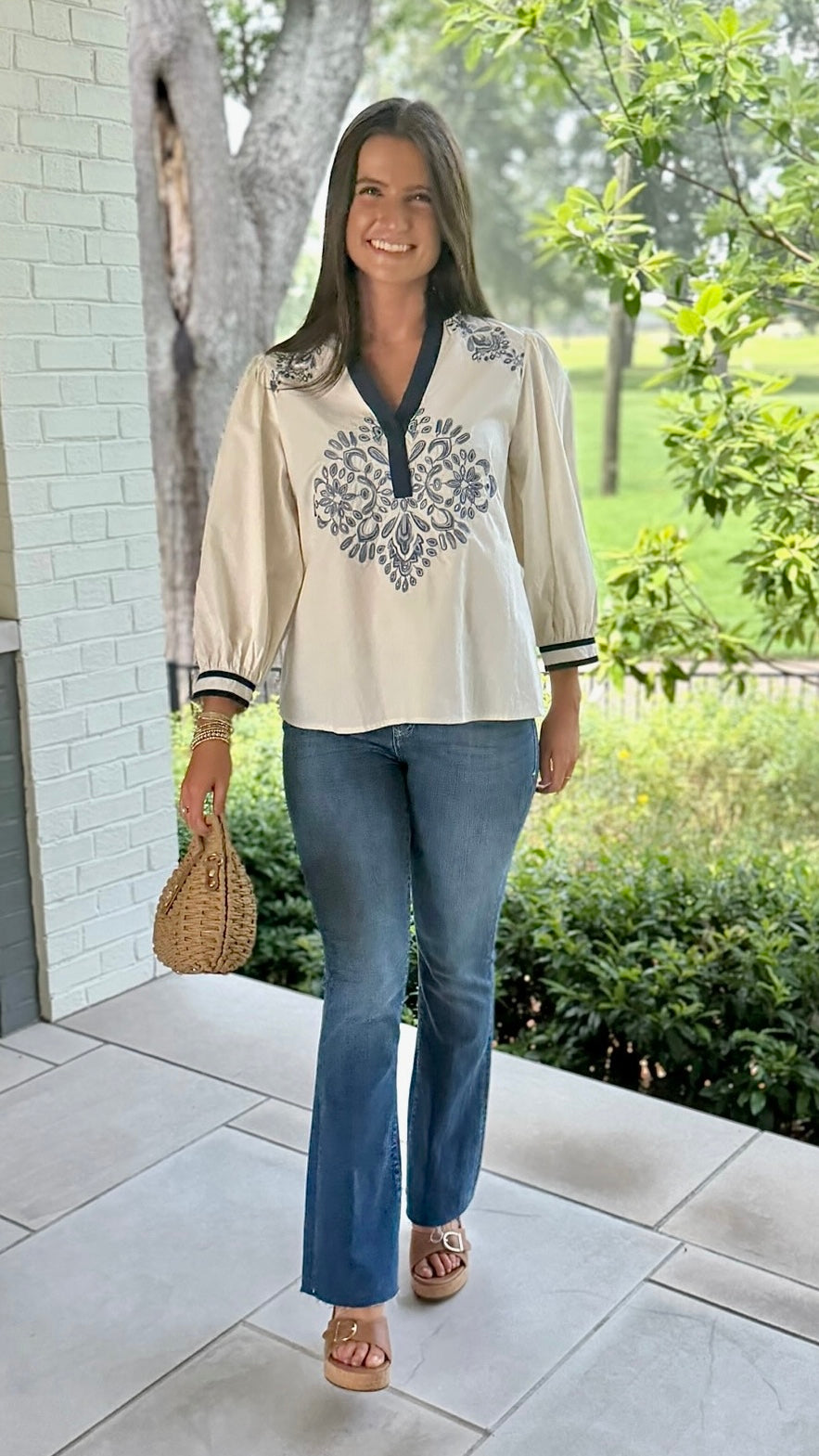 Ingrid Embroidered Top - Ivory