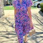 Ivy Jane Shirred Front Midi Dress - Violet Floral