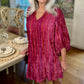 Uncle Frank Raspberry Striped Velvet Dress