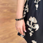 Black Squared Crystal & Gold Stretch Bracelet