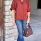 Julia Rhinestone Studded Top - Umber