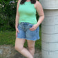 Another Love Ribbed Cotton Tank - Fuji Green