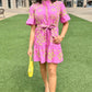 Uncle Frank Cross Stitched Dress - Pink