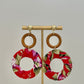 Fabric Wrapped Earrings - Red