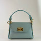 Gold Ring Leather Mini Bag - Light Blue