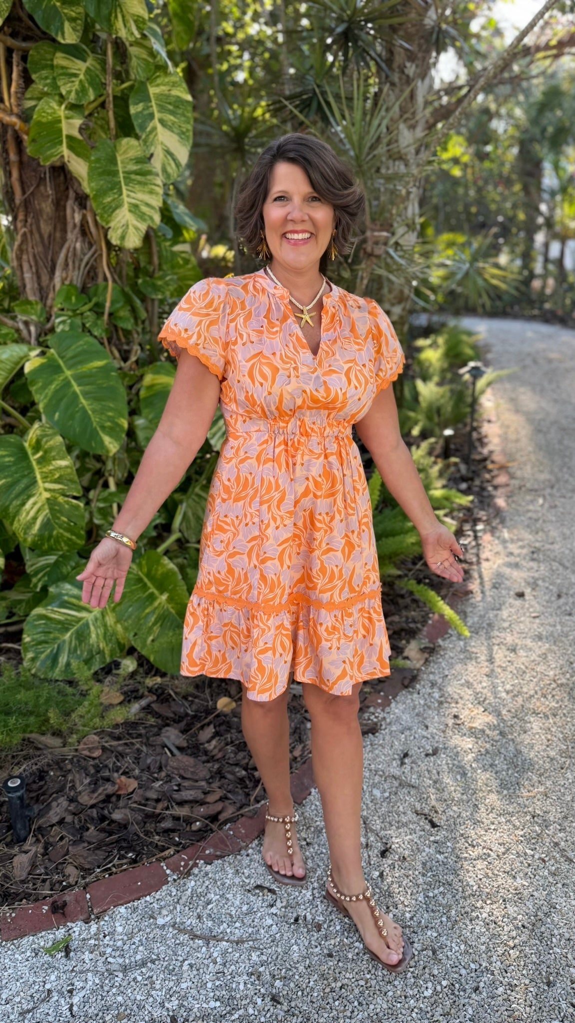 Uncle Frank Wind Dance Dress - Tangerine