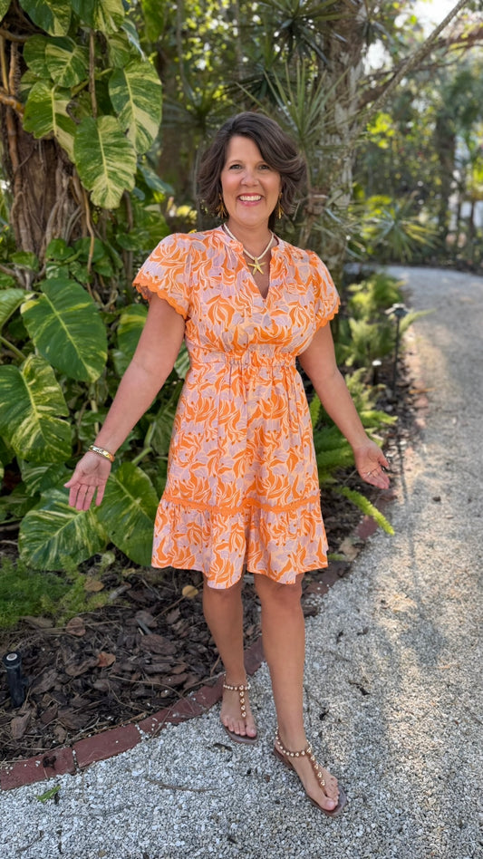 Uncle Frank Wind Dance Dress - Tangerine