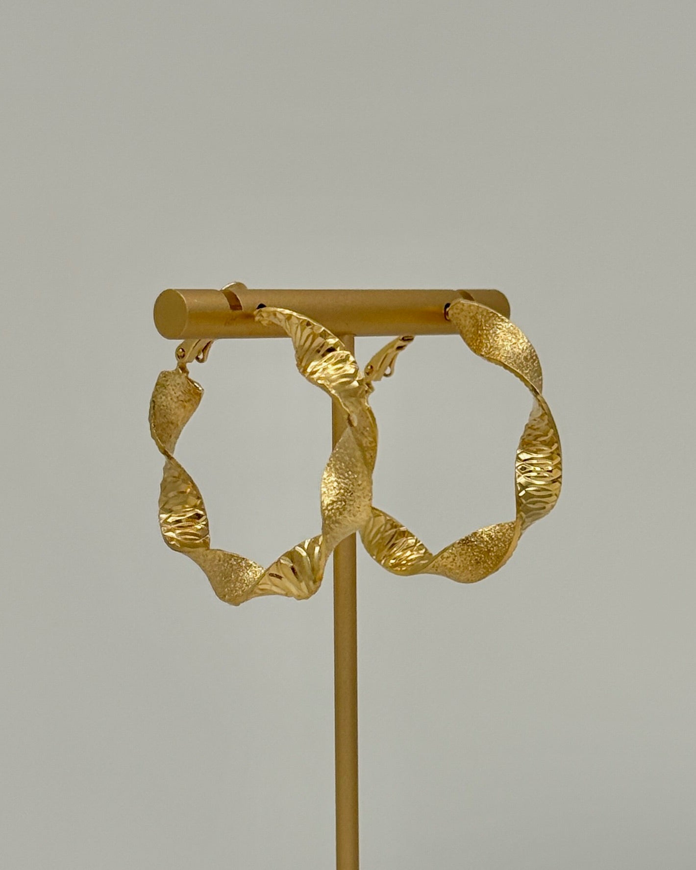 Gold Ribbon Hoops