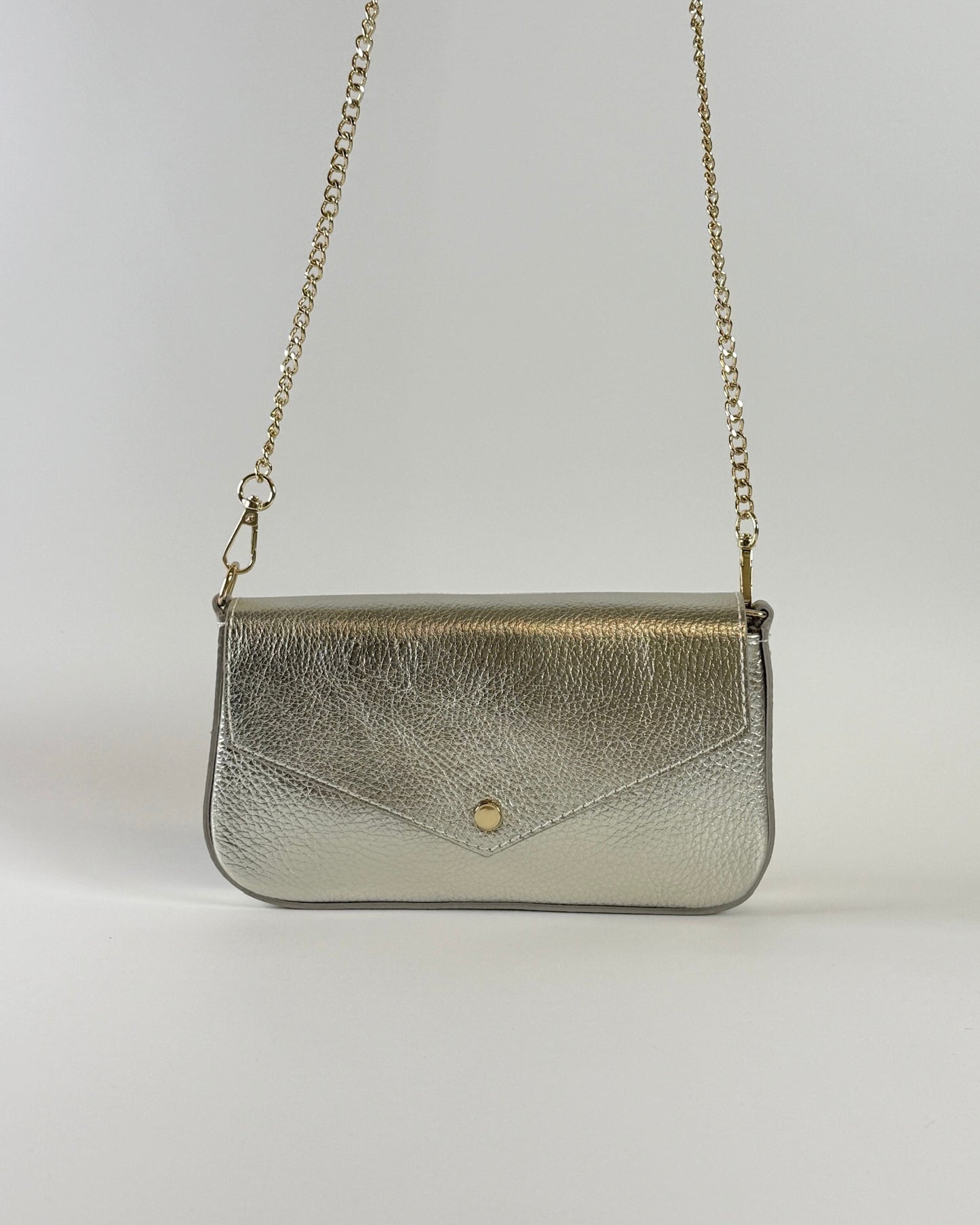 Italian Leather Handle & Crossbody - Gold
