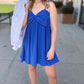 Little Blue Bow Babydoll Dress