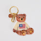Hand-Painted Americana Teddy Bear Keychain
