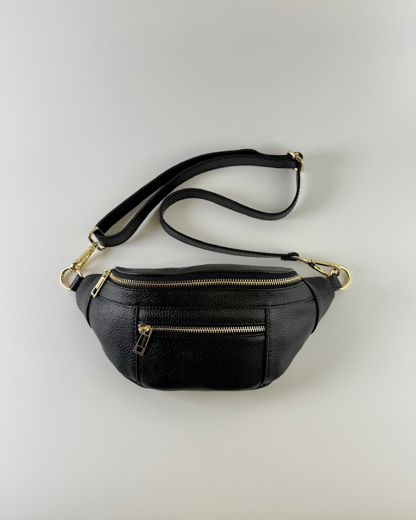 German Fuentes Leather Sling Bag - Black