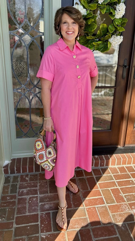 Makenna Midi Dress - Pink